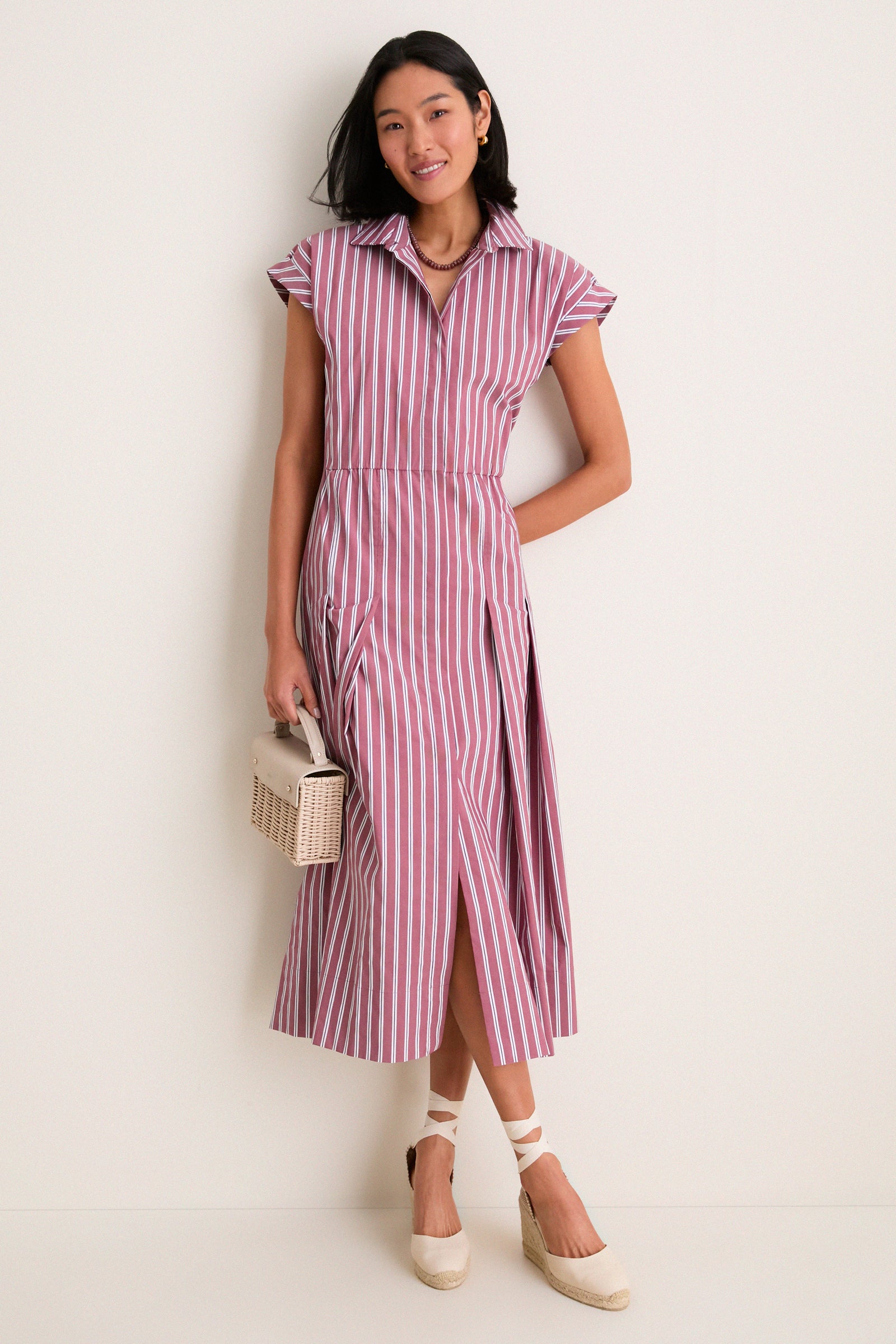 ladies striped shirt dress The Midi Cotton versatile fit that works season after season Julia Shirt Dress - Classic
