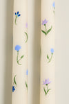 Lilac Floral Hand Painted Taper Candles (Set of 2)