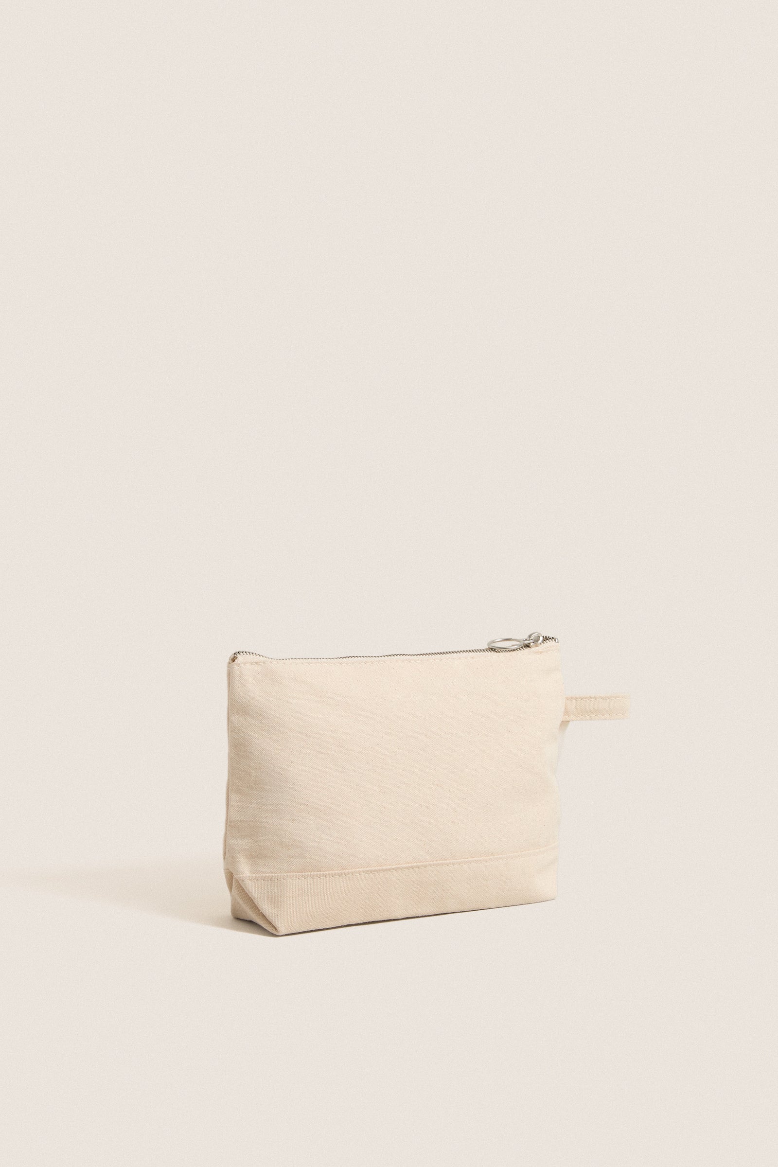 Natural Monogrammed Canvas Make-Up Bag