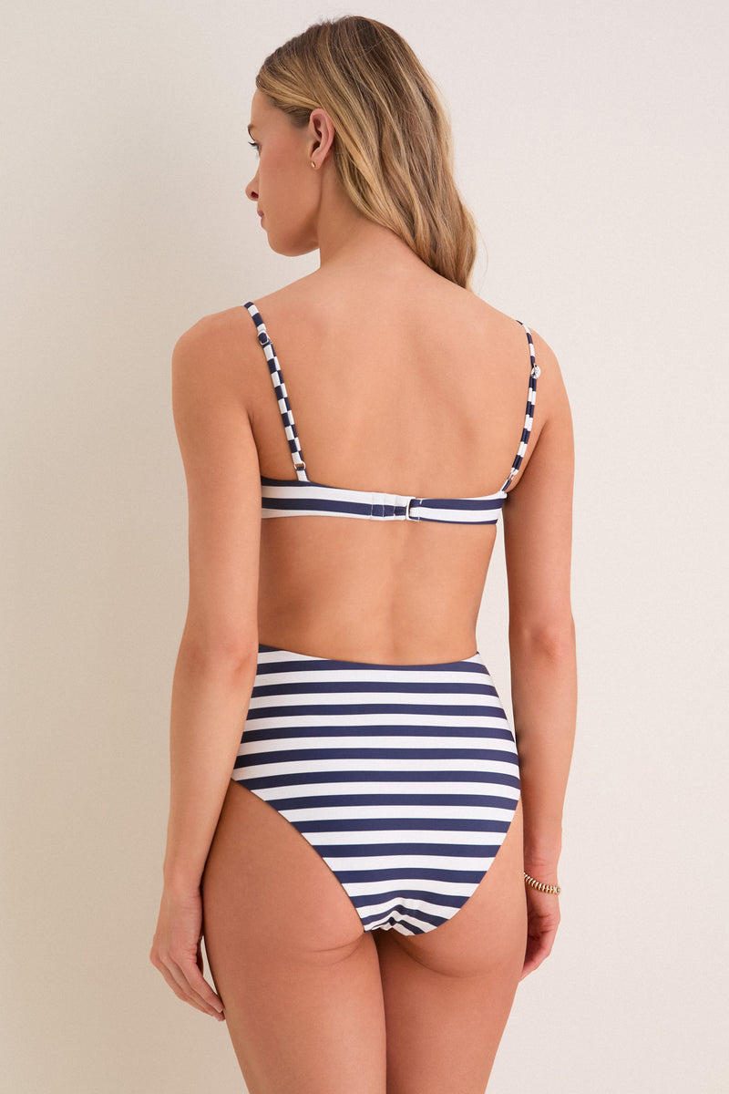 Marine Even Stripe Balconette Underwire Bikini Top