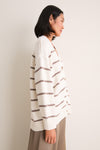 Ivory and Taupe Stripe Chloe Cardigan