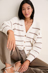Ivory and Taupe Stripe Chloe Cardigan