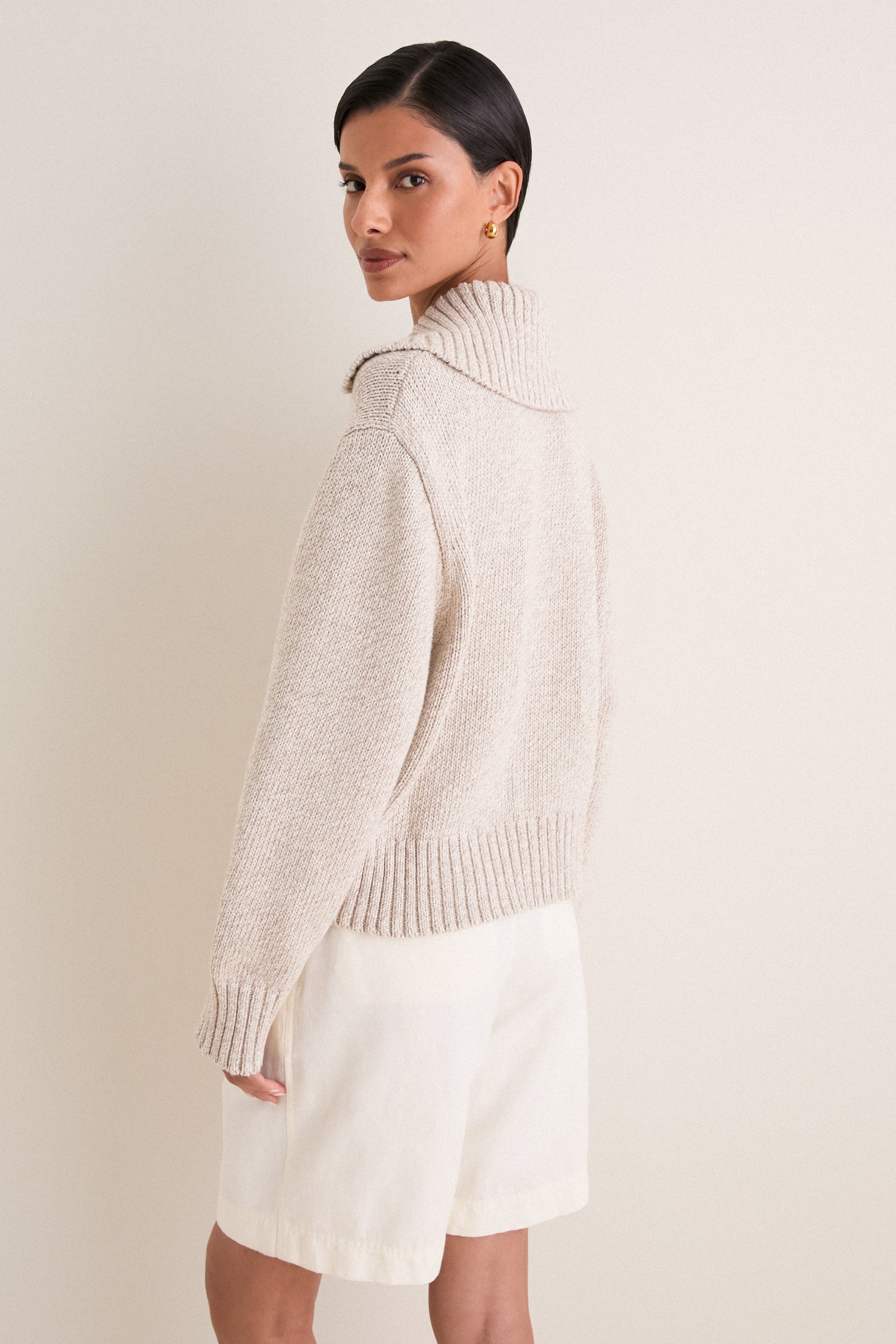 Oat Marl Sailor Cardigan