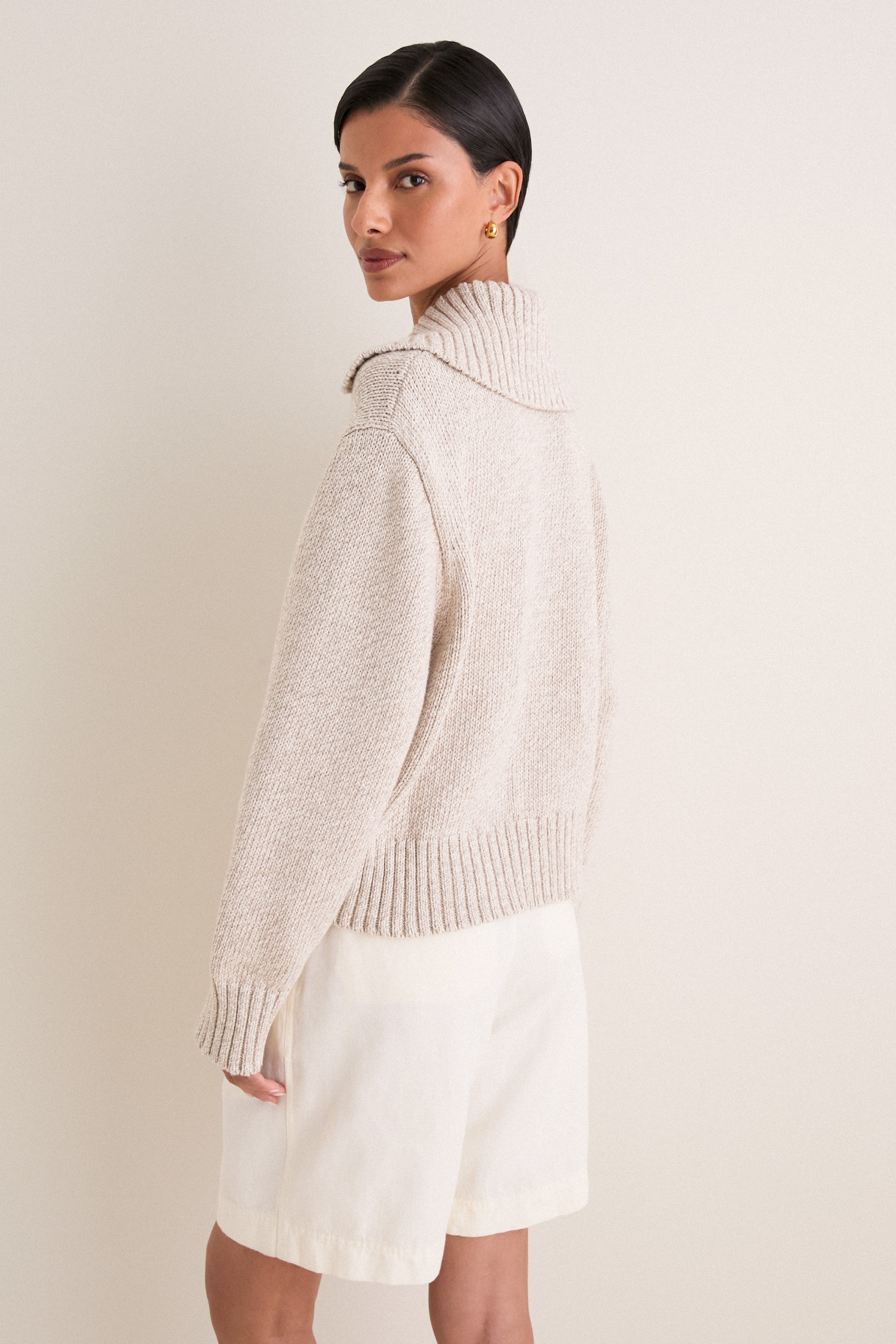 Oat Marl Sailor Cardigan