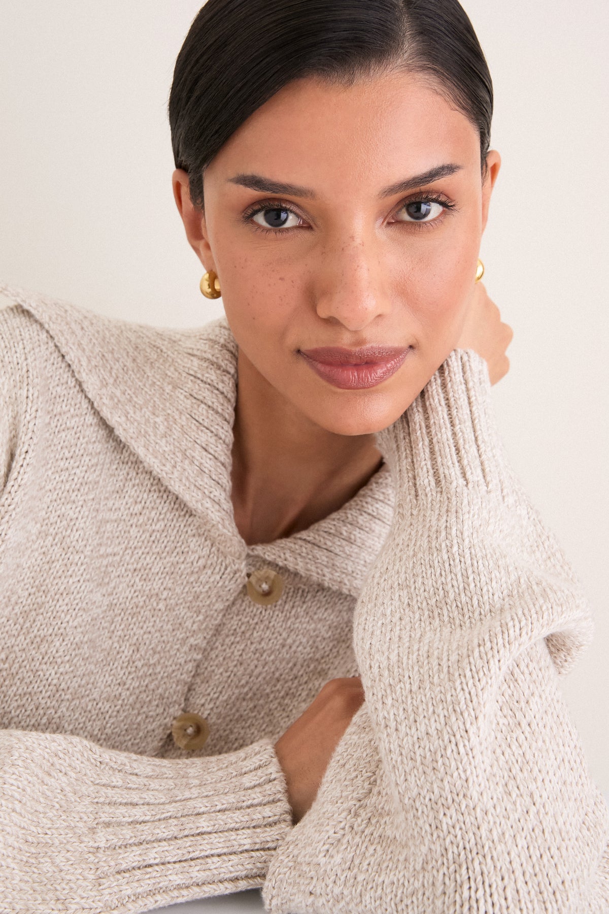 Oat Marl Sailor Cardigan
