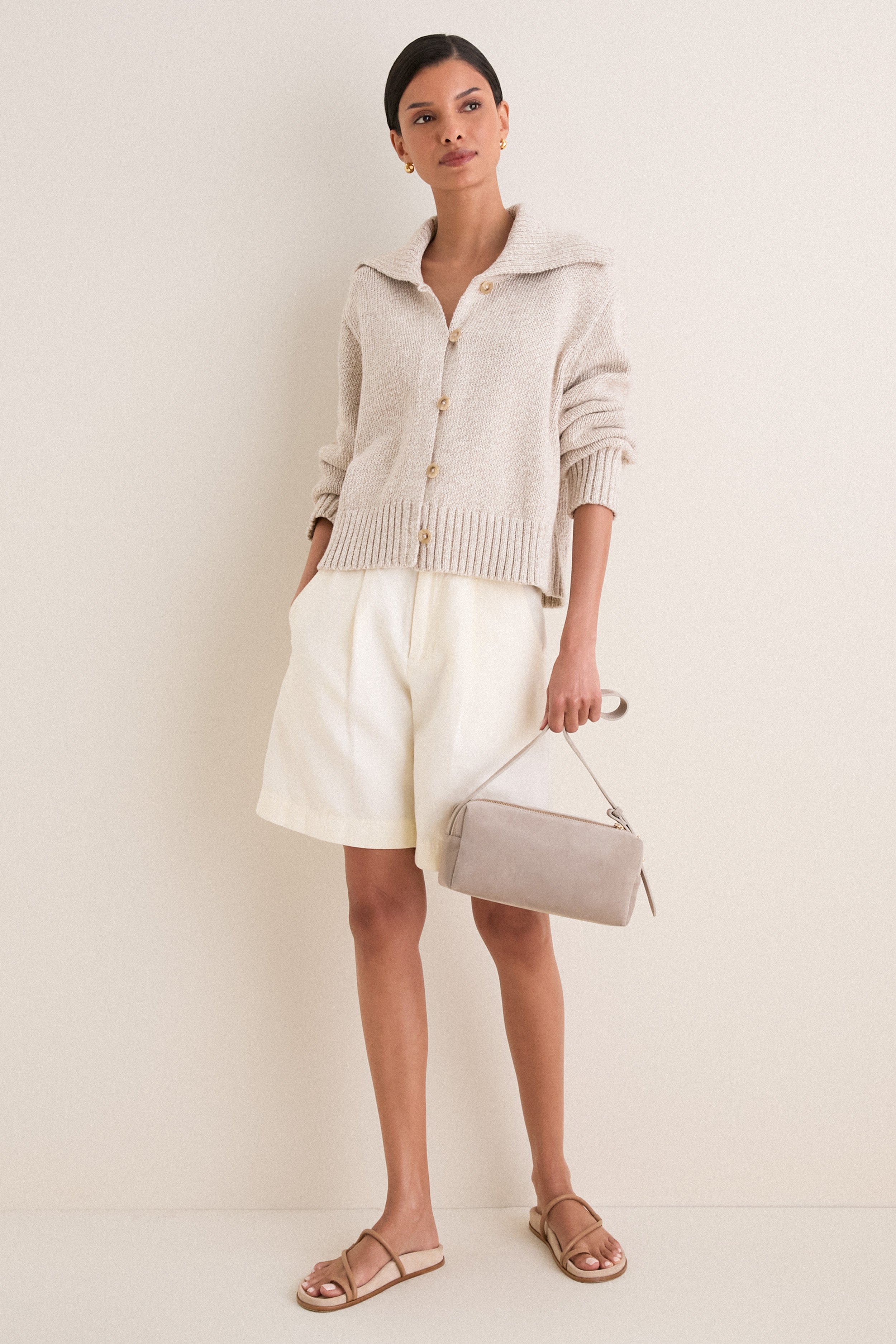 【美品】MARGA SAILOR SUMMER KNIT Oat Marl Sailor Cardigan | Jenni Kayne