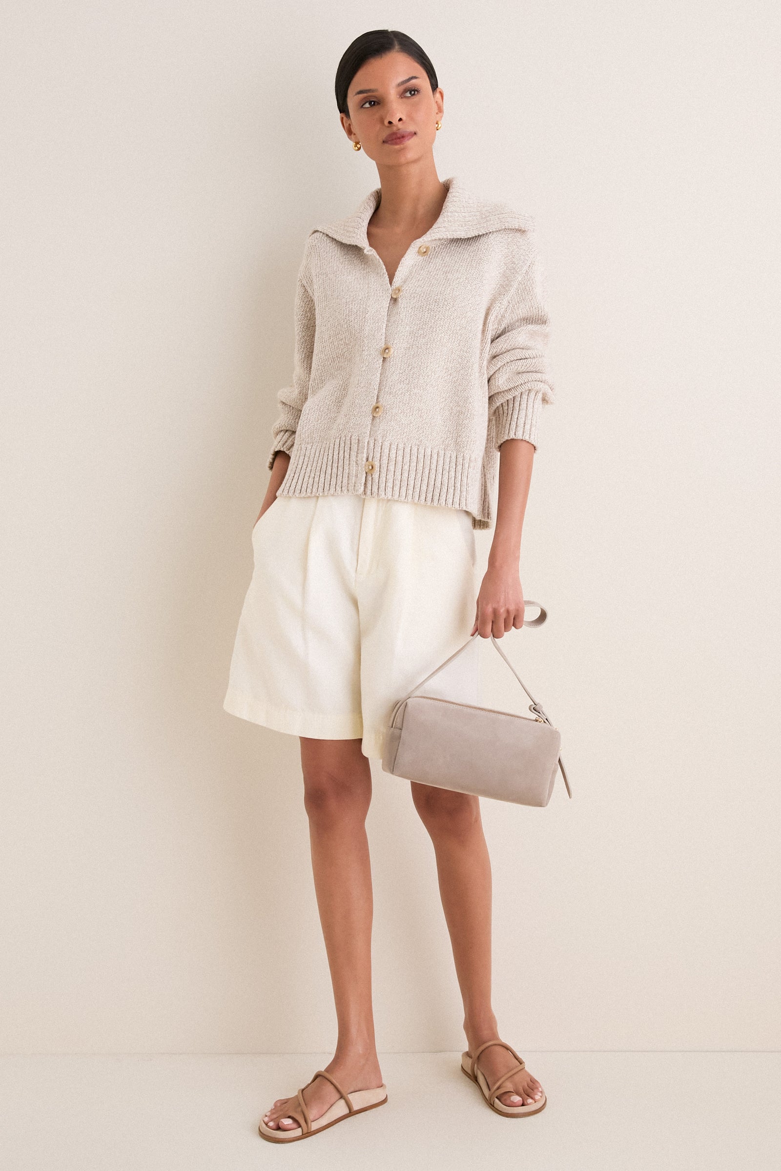 Oat Marl Sailor Cardigan