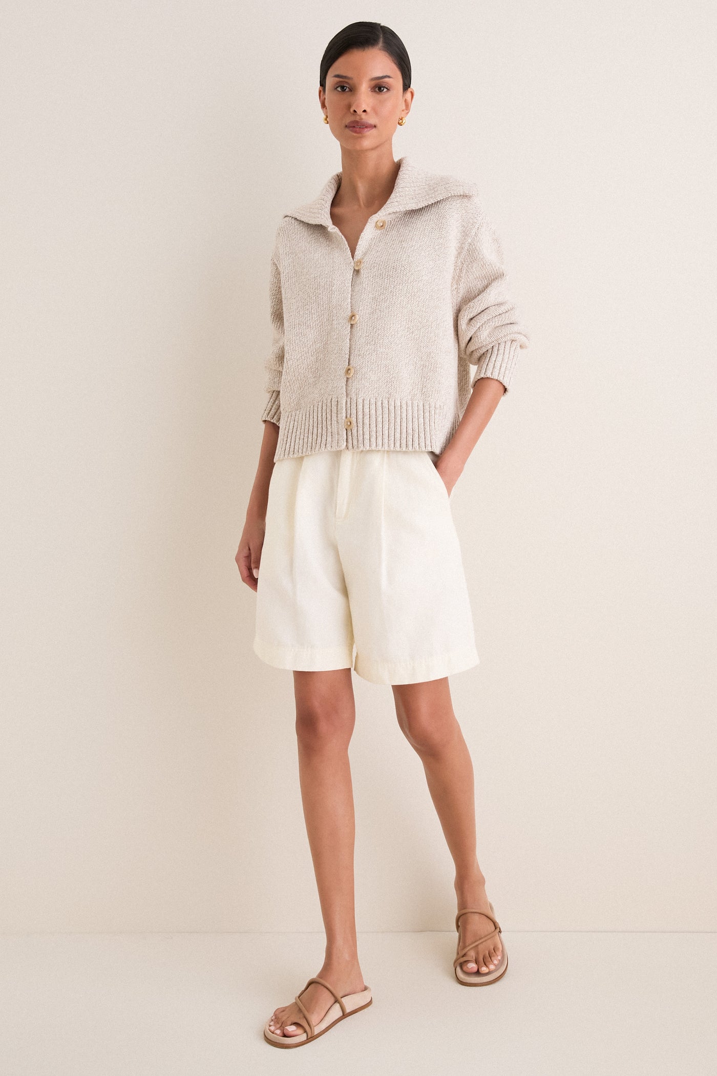 Oat Marl Sailor Cardigan