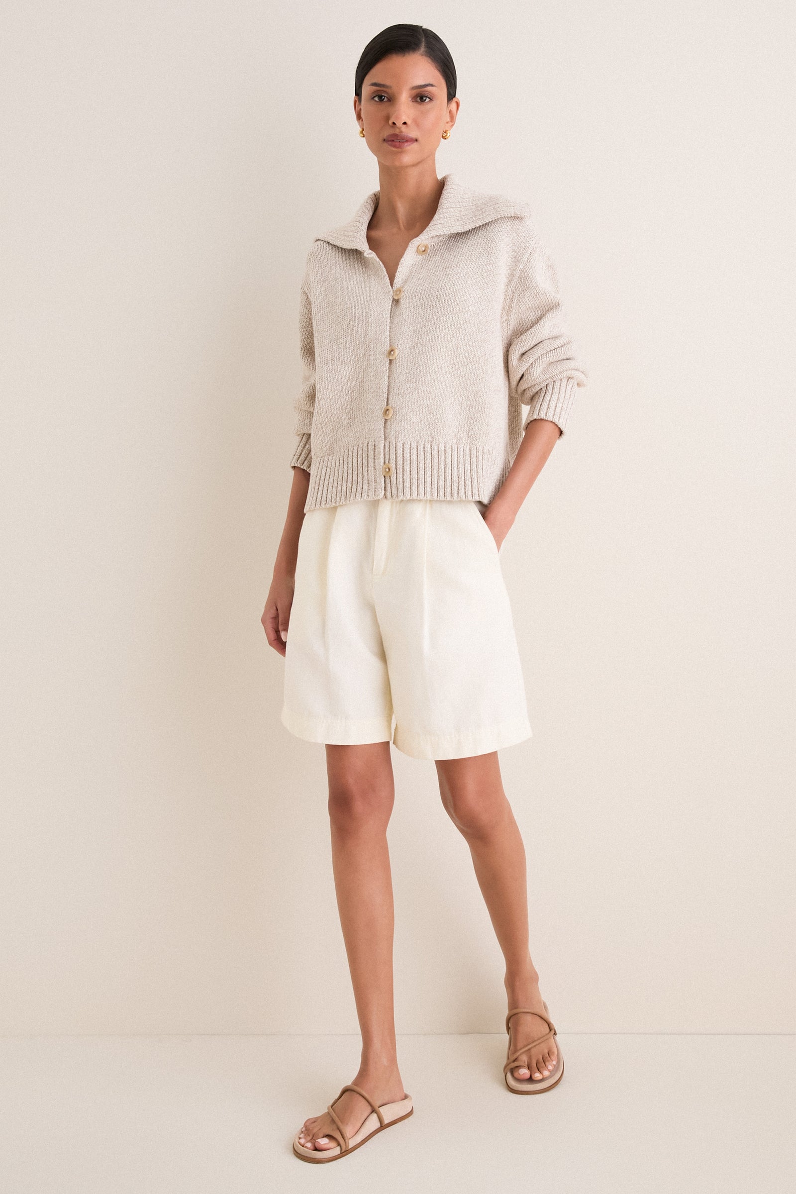Oat Marl Sailor Cardigan
