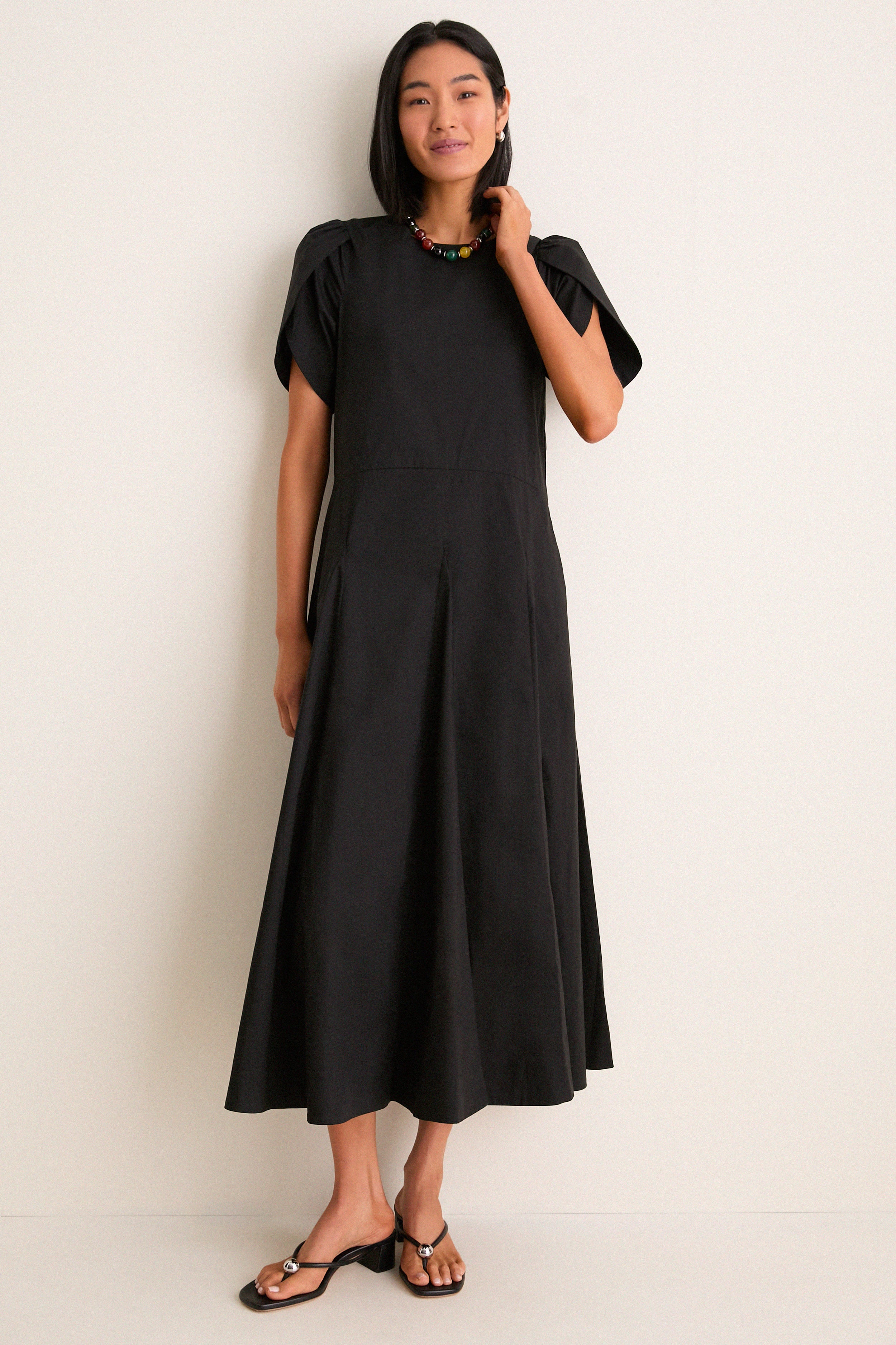 Black Puff Sleeve Lindy Maxi Dress