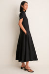 Black Puff Sleeve Lindy Maxi Dress