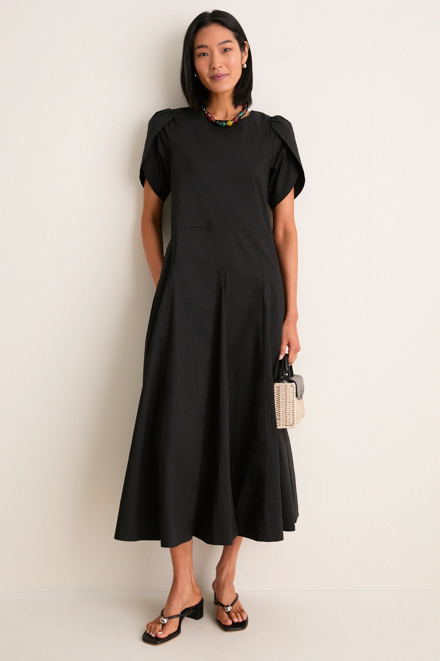 Pomander Place Black Puff Sleeve Lindy Maxi Dress Black / M