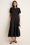 Black Puff Sleeve Lindy Maxi Dress