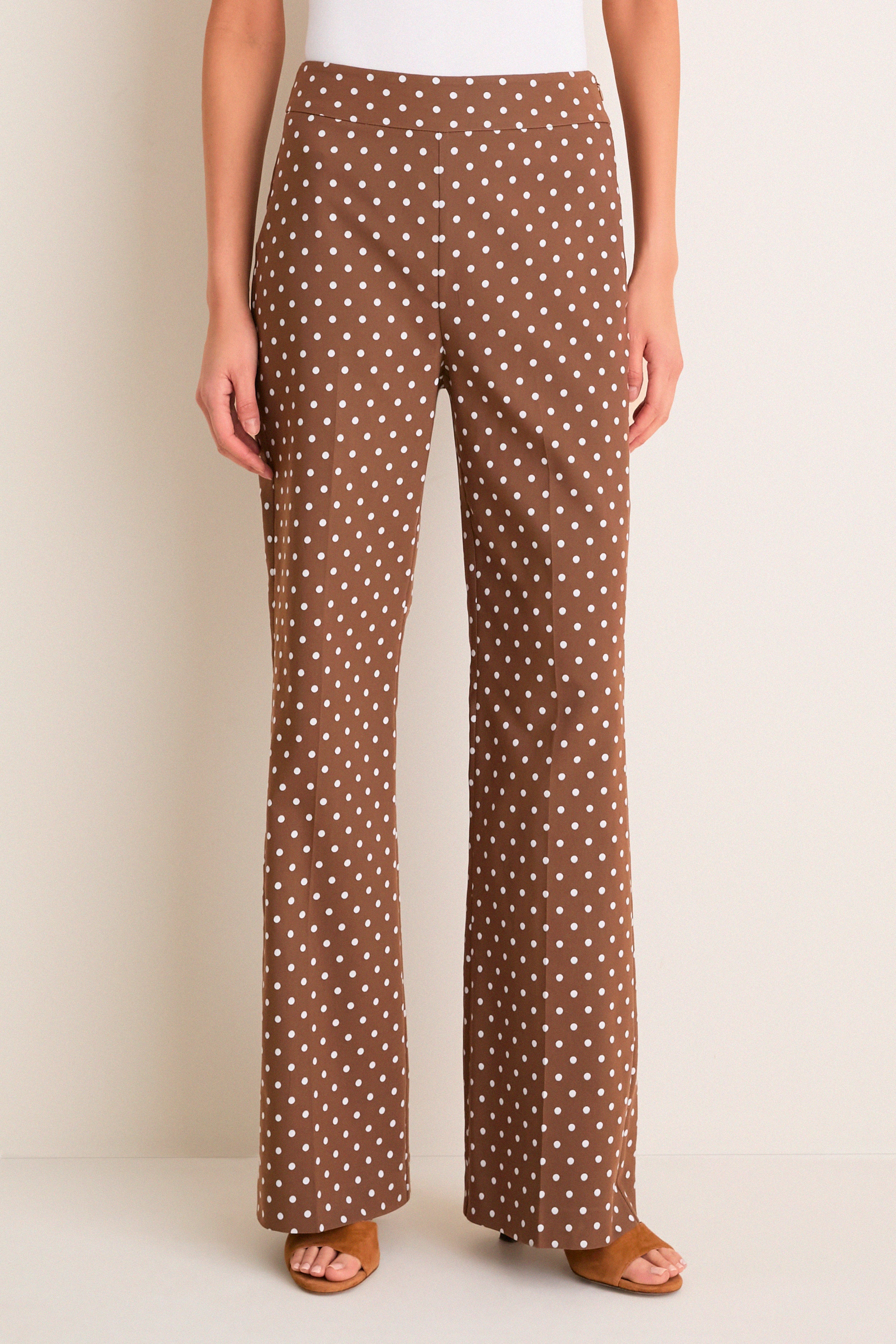 Cocoa Dot Stretch Jacquard Sabrina Pant | Tuckernuck