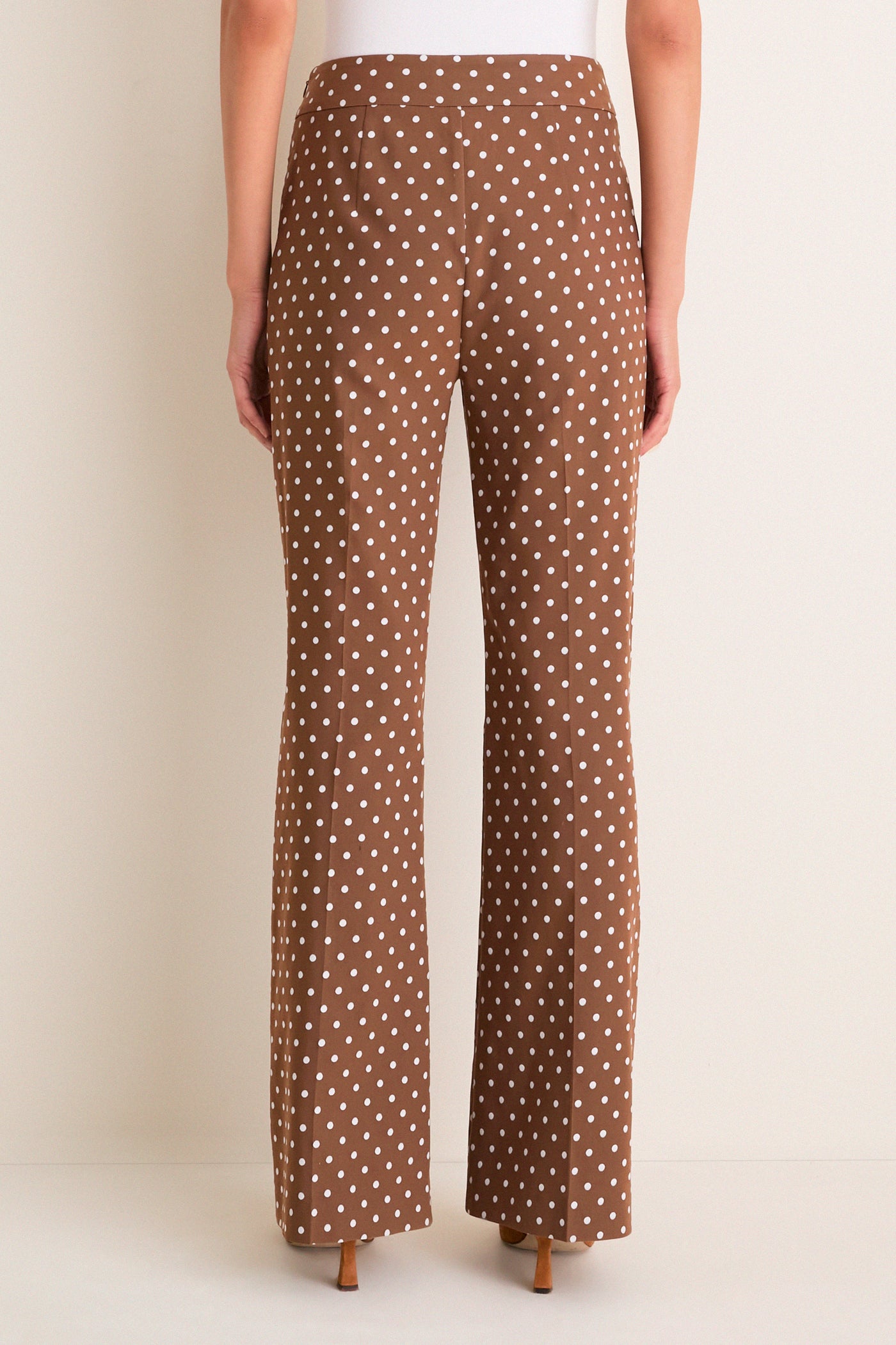 Cocoa Dot Stretch Jacquard Sabrina Pant
