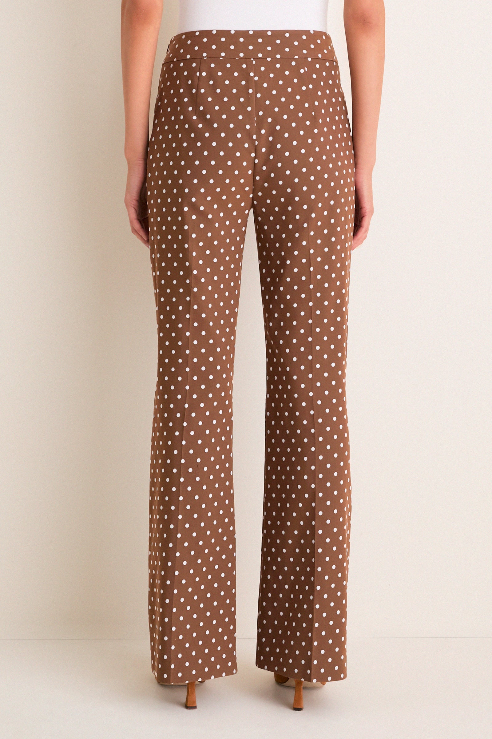 Cocoa Dot Stretch Jacquard Sabrina Pant