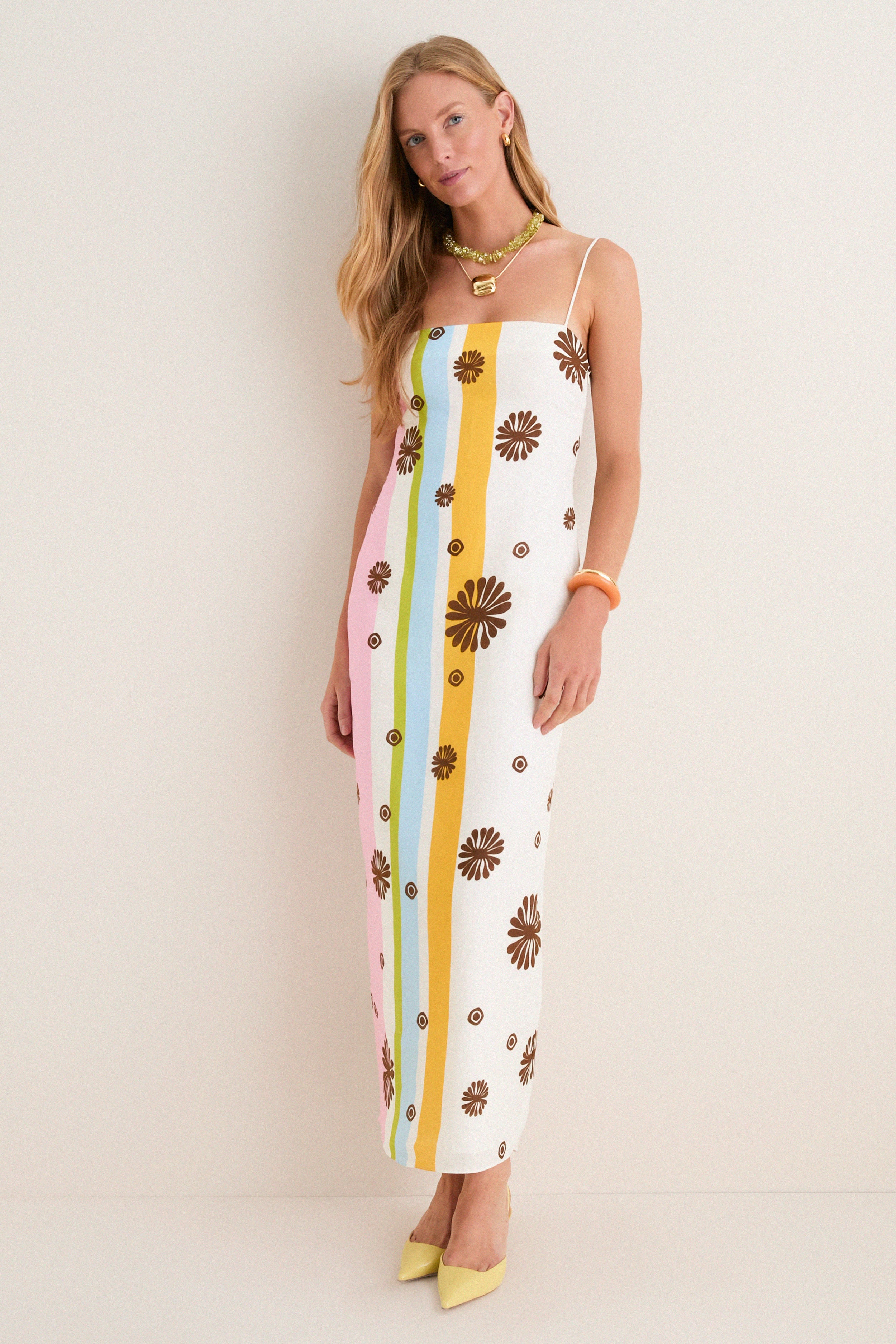SLOANE 80s パワーウーマン　サンド Vacanze Sloane Dress | Cala de la Cruz