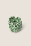 Cruciferous Leaf Taper Candleholder: A classic, high-end stoneware piece with effortless, fun ruffled cabbage leaf design, perfect for adding elegance to any table setting.