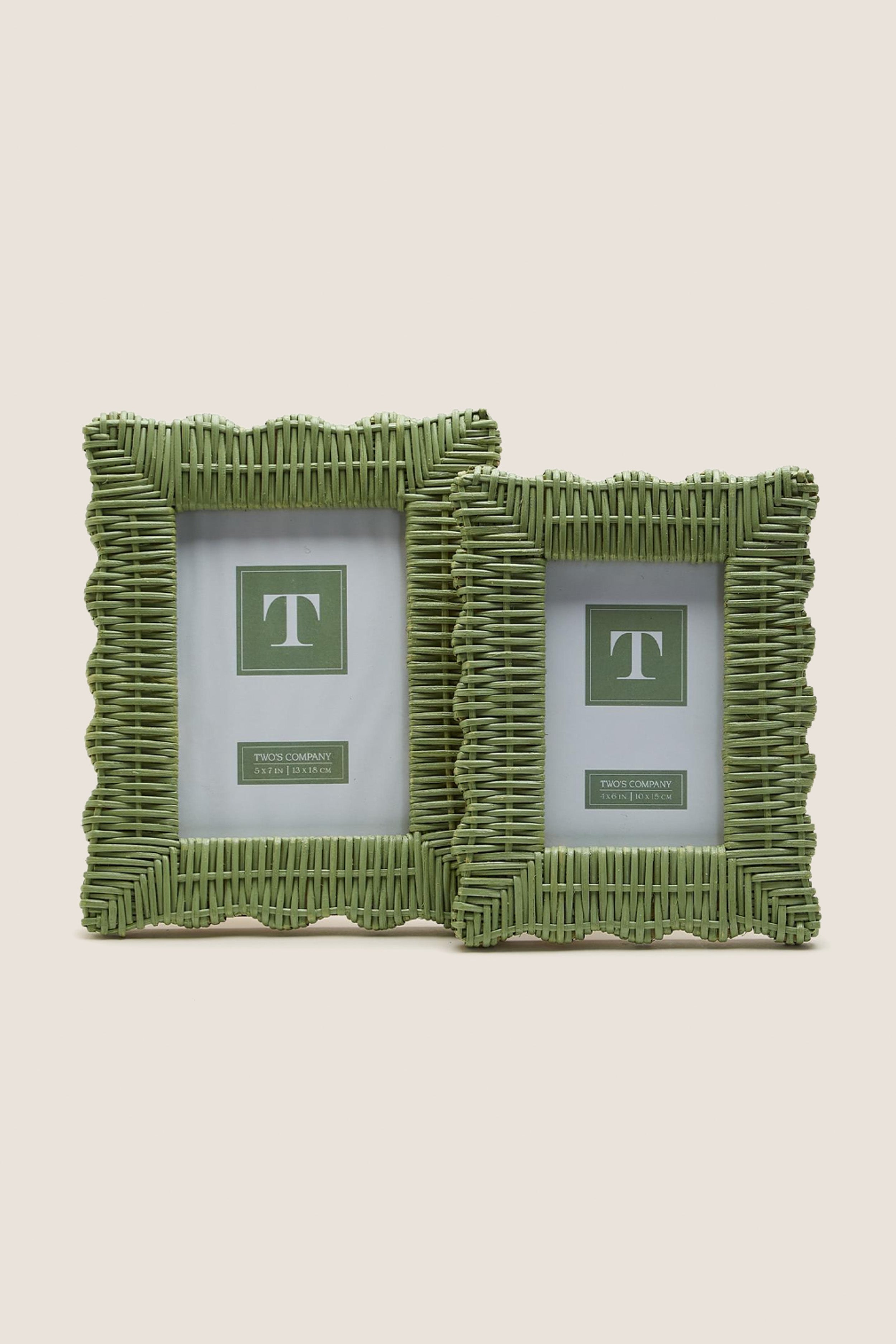 4x6 Green Wicker Weave Photo Frame