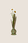 Verdigris Hand Crafted Bulb and Leaf Vase