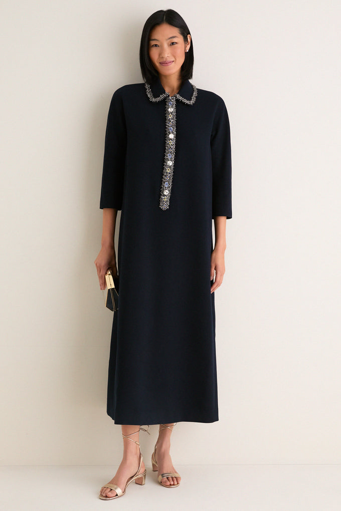 nicola maxi dress Tuckernuck Navy Embellished Nicola Maxi Dress Navy / XXL