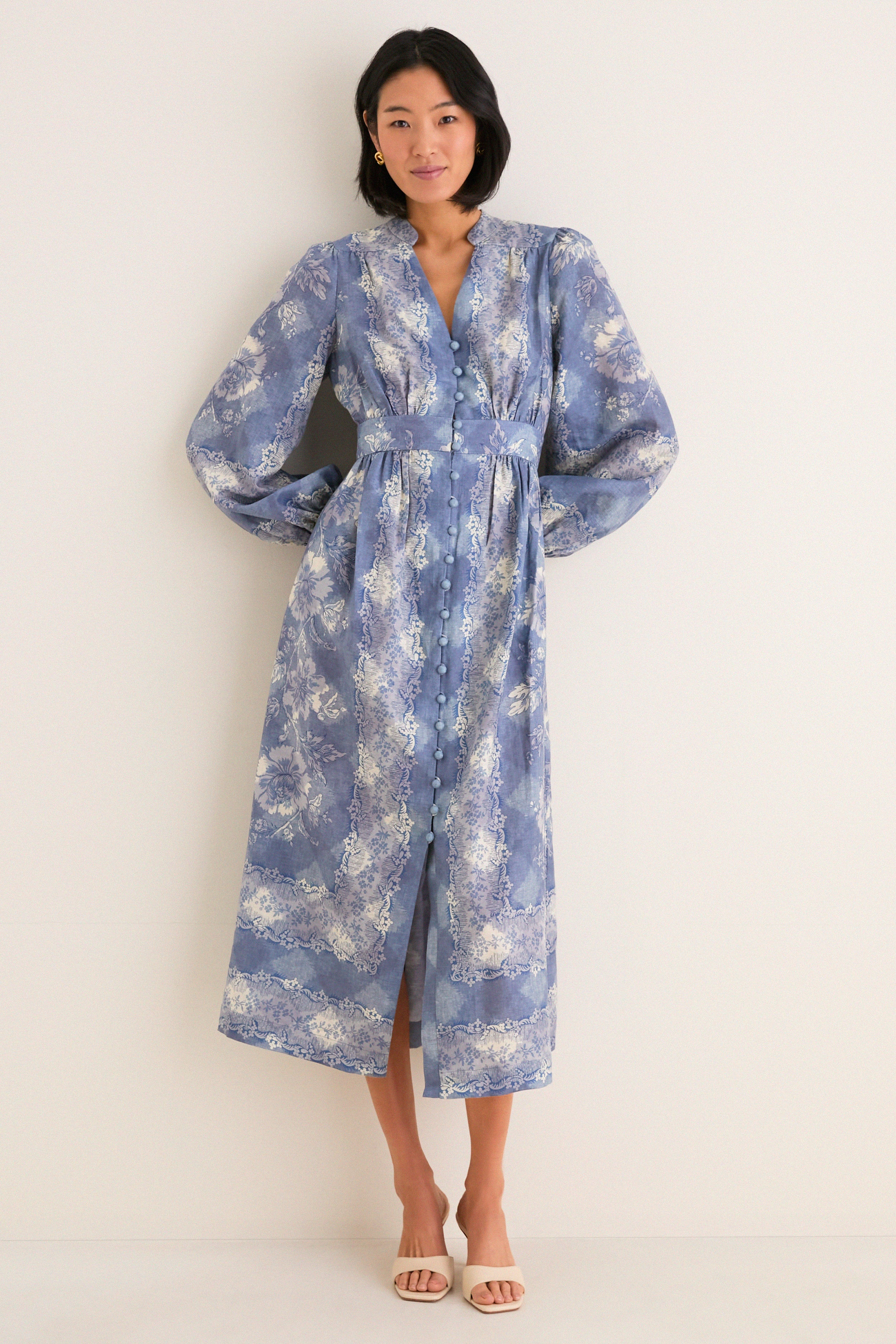 baby blue ditsy floral hillsborough dress Girls: All The Joy Blue Ditsy Floral Dress – Shop the Mint main image 0