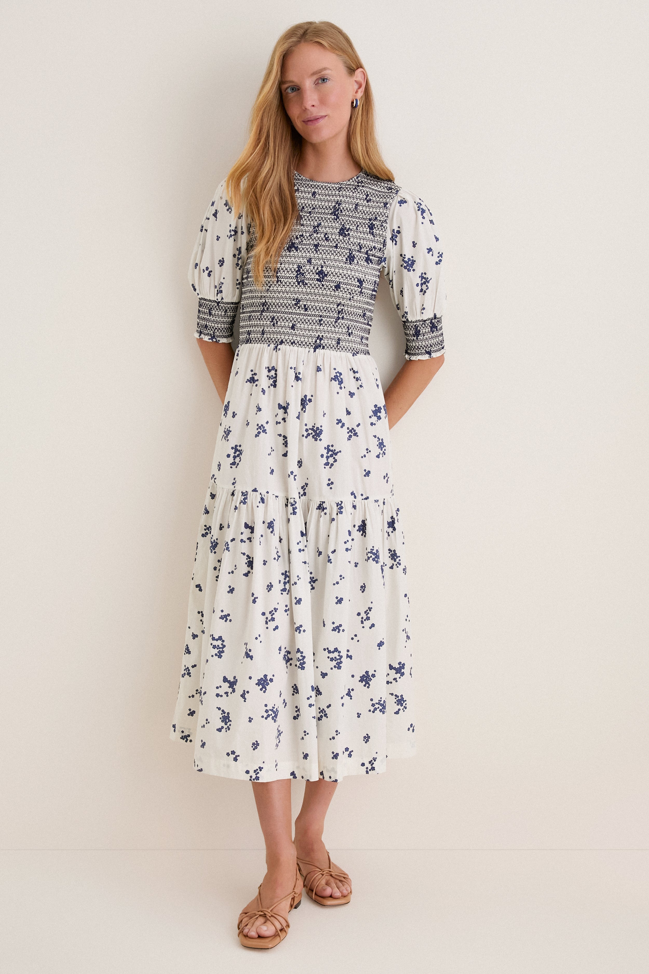 Oliphant Alyssum Cream Quinn Midi Dress Alyssum Cream / M