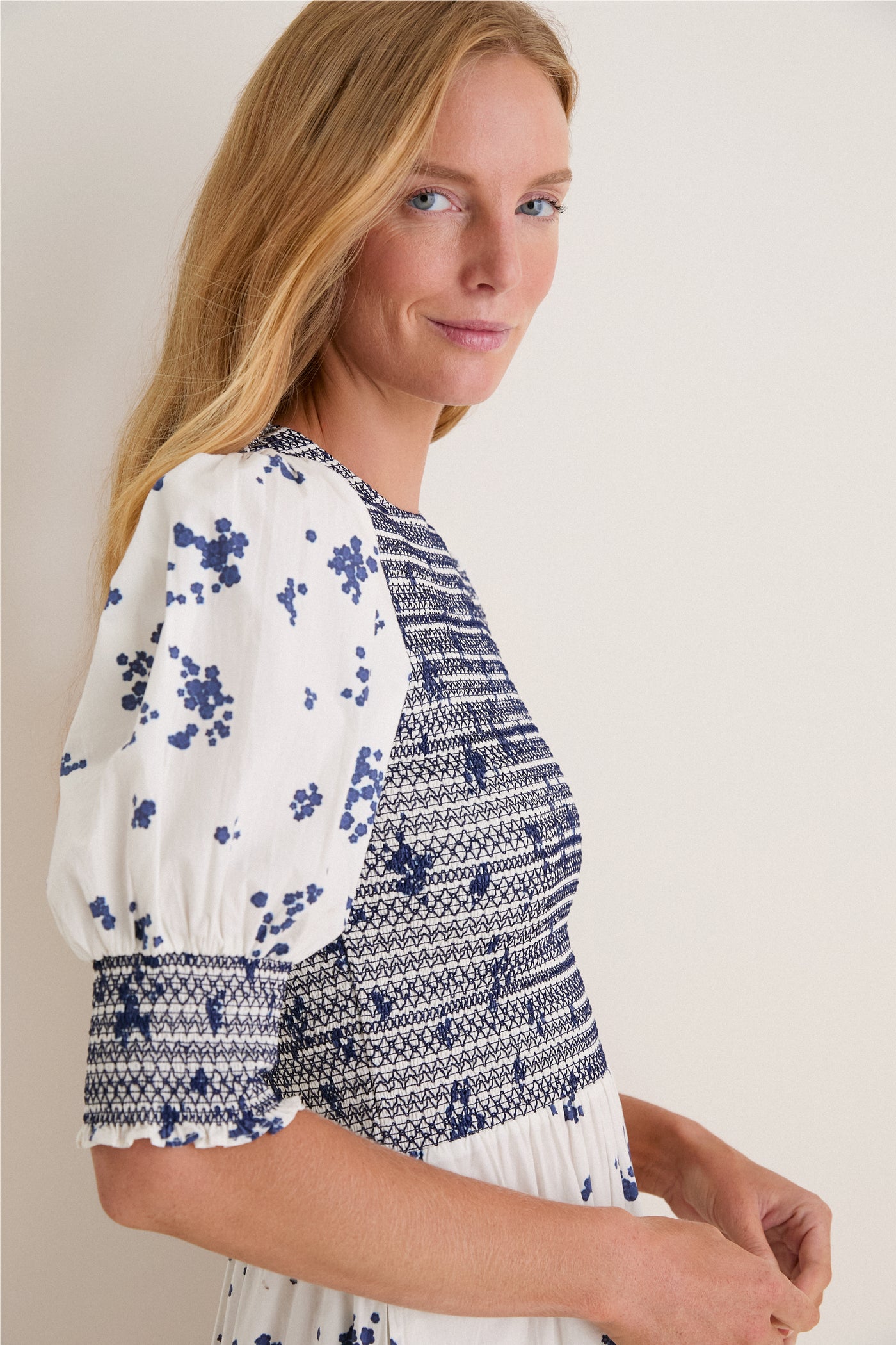 Alyssum Cream Quinn Midi Dress