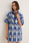 Beckett Navy Collared Mini Shirt Dress