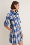 Beckett Navy Collared Mini Shirt Dress