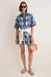 Beckett Navy Collared Mini Shirt Dress