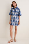 Beckett Navy Collared Mini Shirt Dress