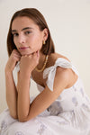 Leela Sky Wide Strap Smocked Midi Dress