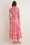 Santorini Red Sleeveless Smocked Maxi Dress