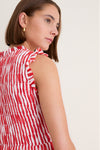 Santorini Red Sleeveless Smocked Maxi Dress