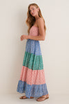 Aster Blue Smocked Back Maxi