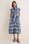 Beckett Navy Belted Shirt Dress