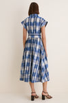 Beckett Navy Belted Shirt Dress