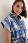 Beckett Navy Belted Shirt Dress