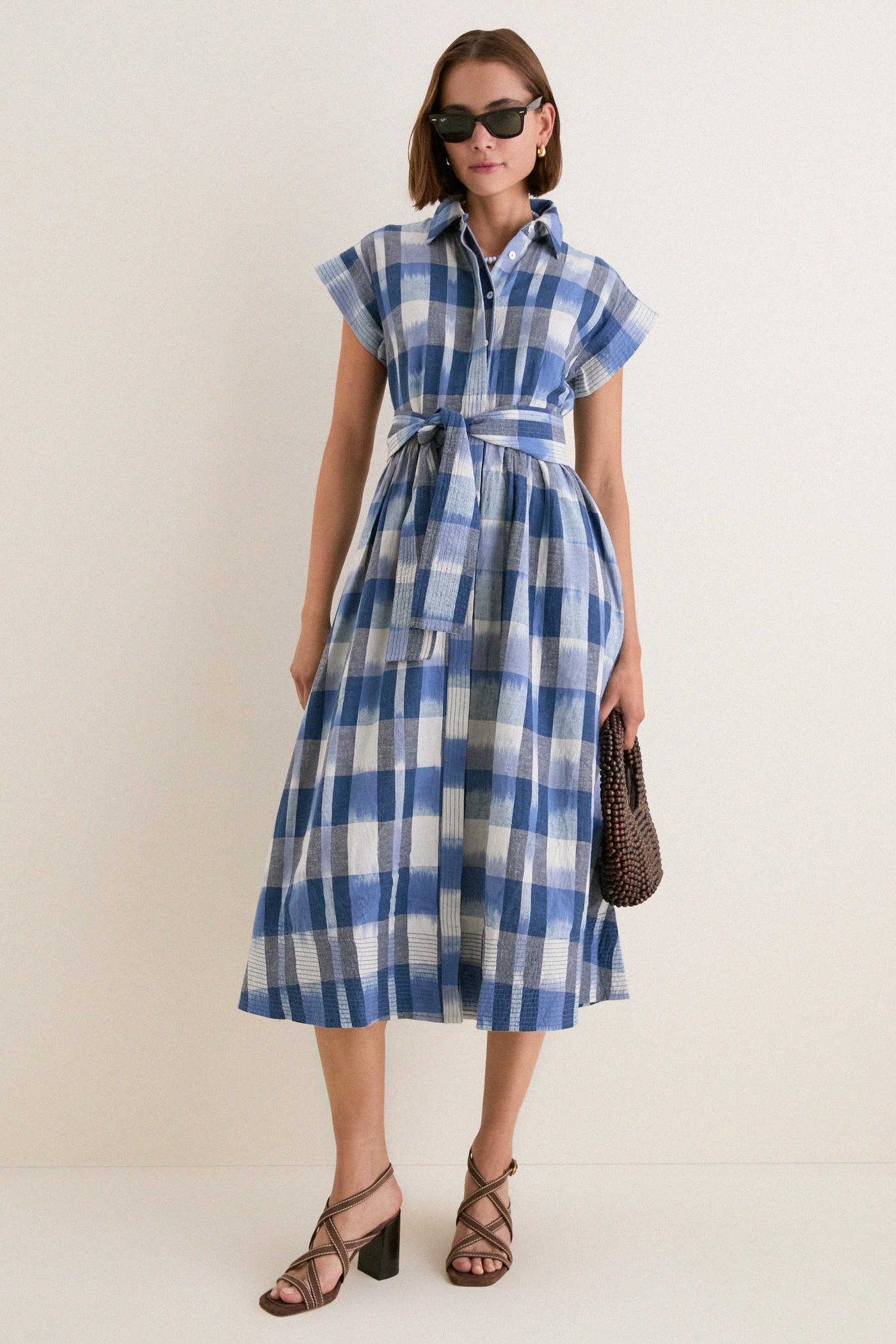 Oliphant Beckett Navy Belted Shirt Dress Beckett Navy / S