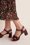Auburn Printed Croc Deidre Heels