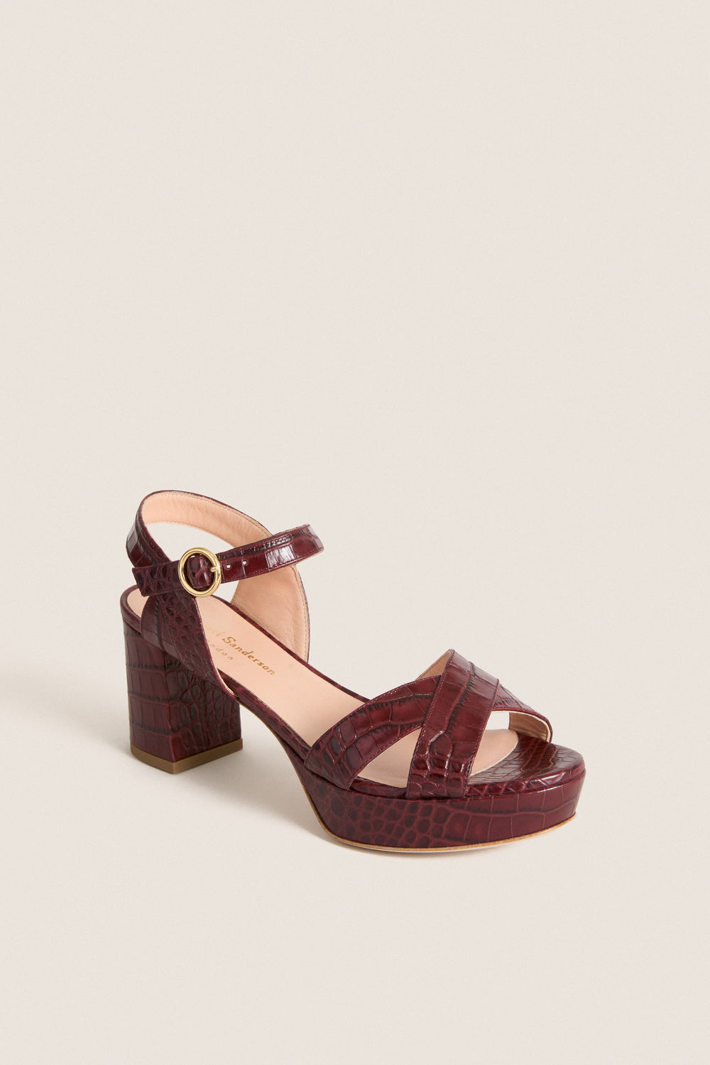 Auburn Printed Croc Deidre Heels