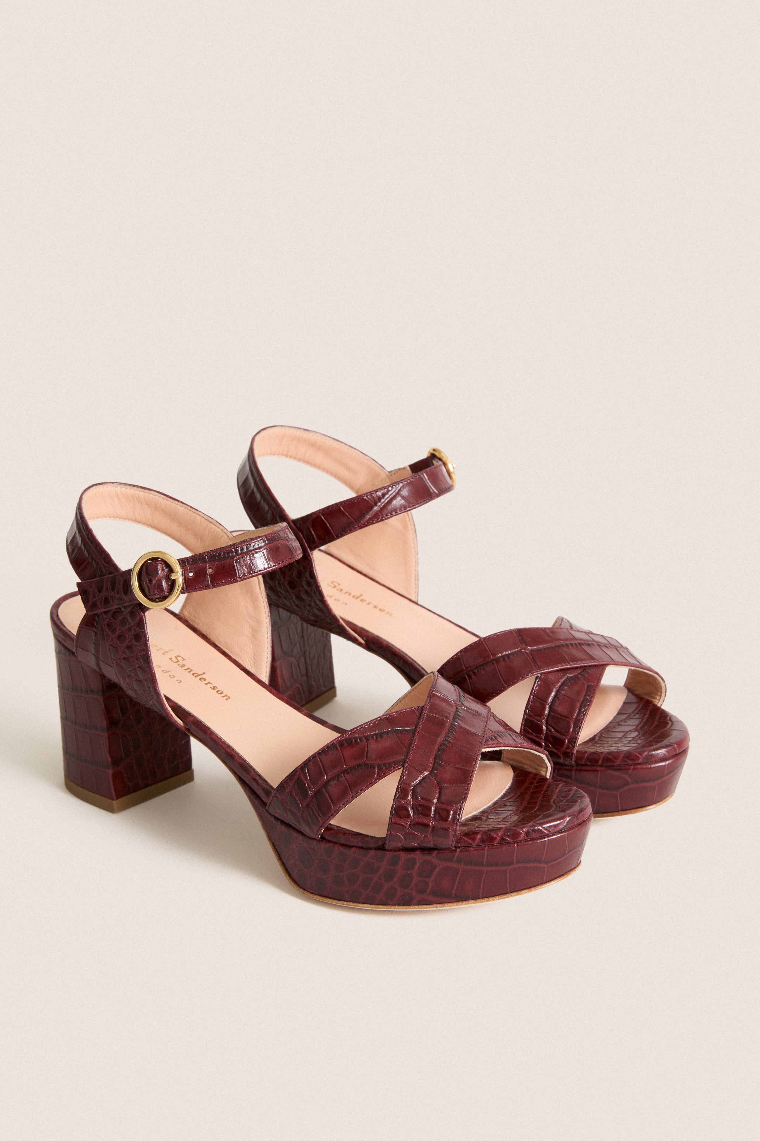 Auburn Printed Croc Deidre Heels