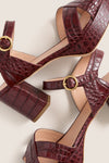 Auburn Printed Croc Deidre Heels