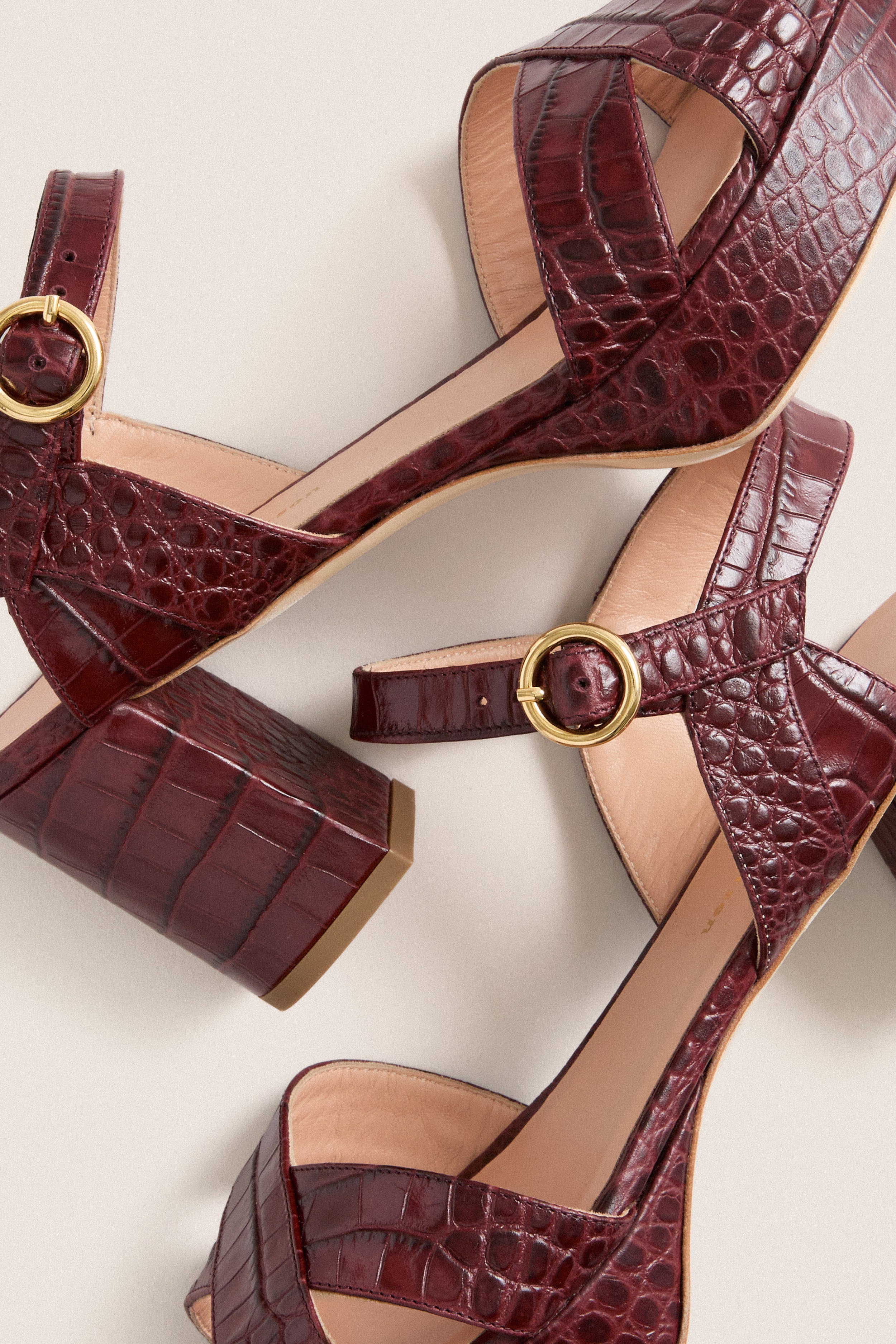 Auburn Printed Croc Deidre Heels