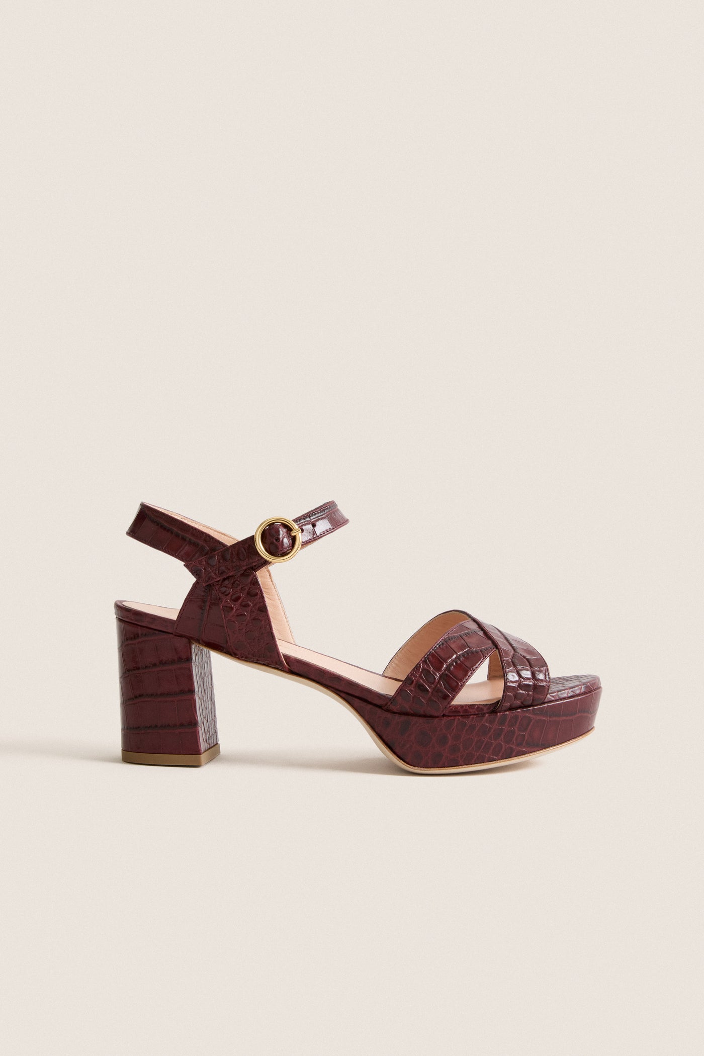 Auburn Printed Croc Deidre Heels