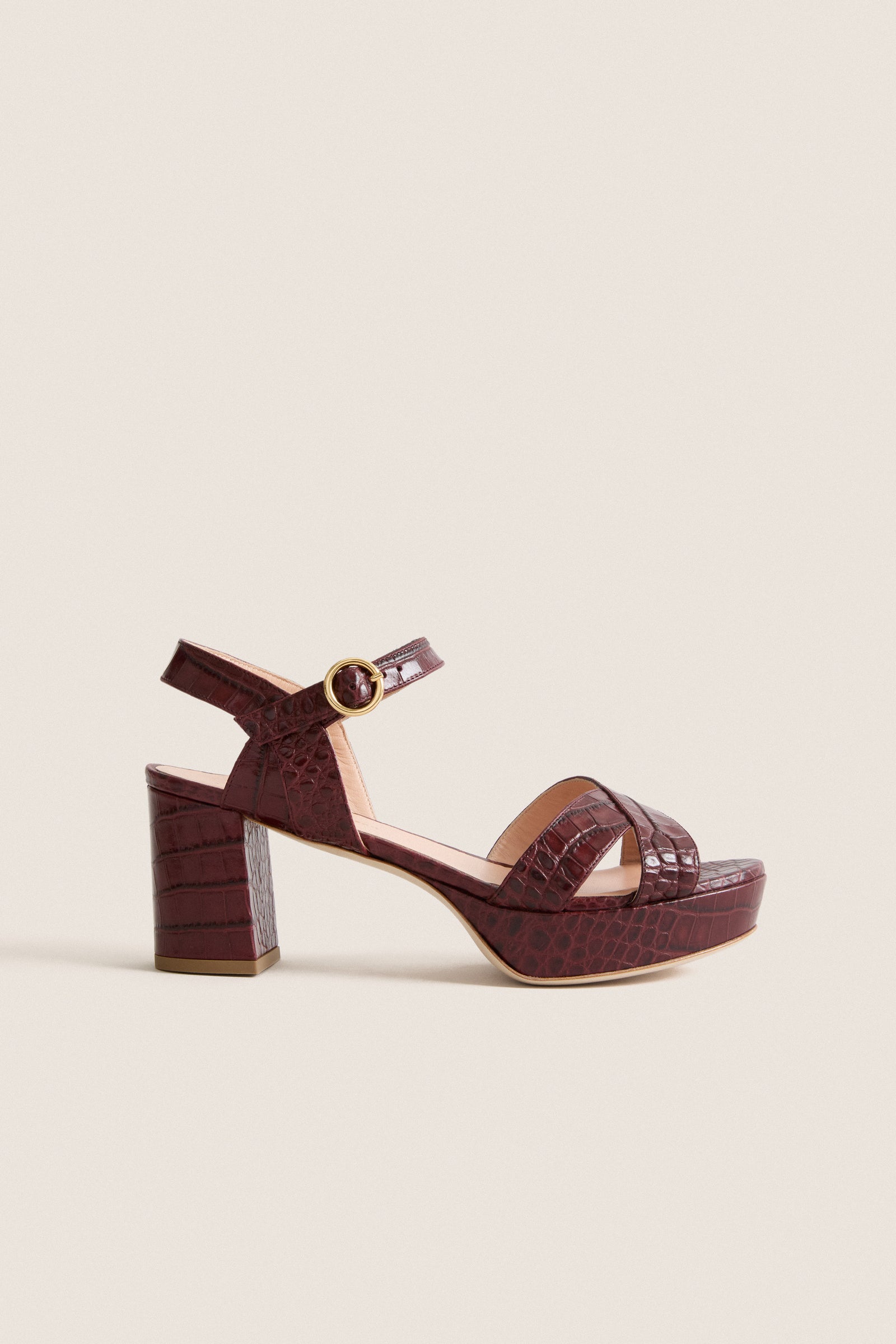 Auburn Printed Croc Deidre Heels
