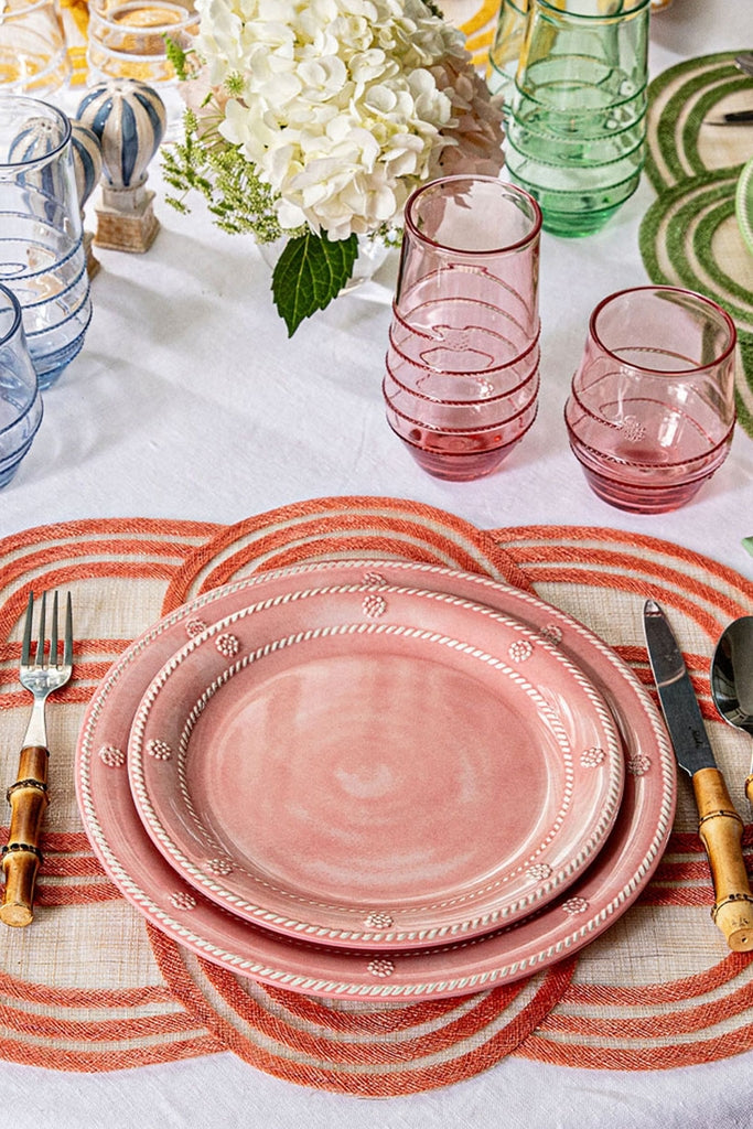 Coral Berry and Thread Melamine Dinner Plate (Set of 4)