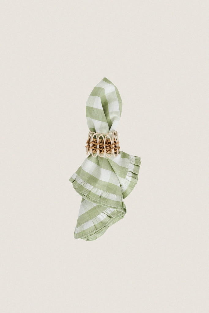 Seagrass Gingham Ruffle Napkin (Set of 4)