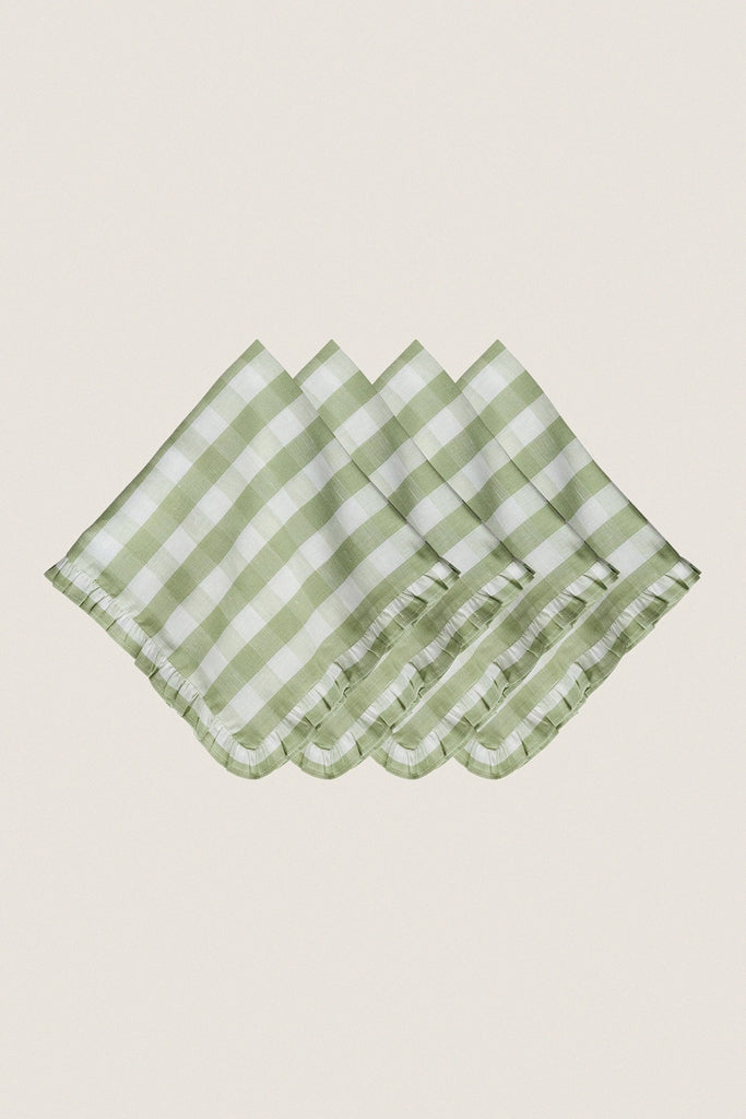 Seagrass Gingham Ruffle Napkin (Set of 4)